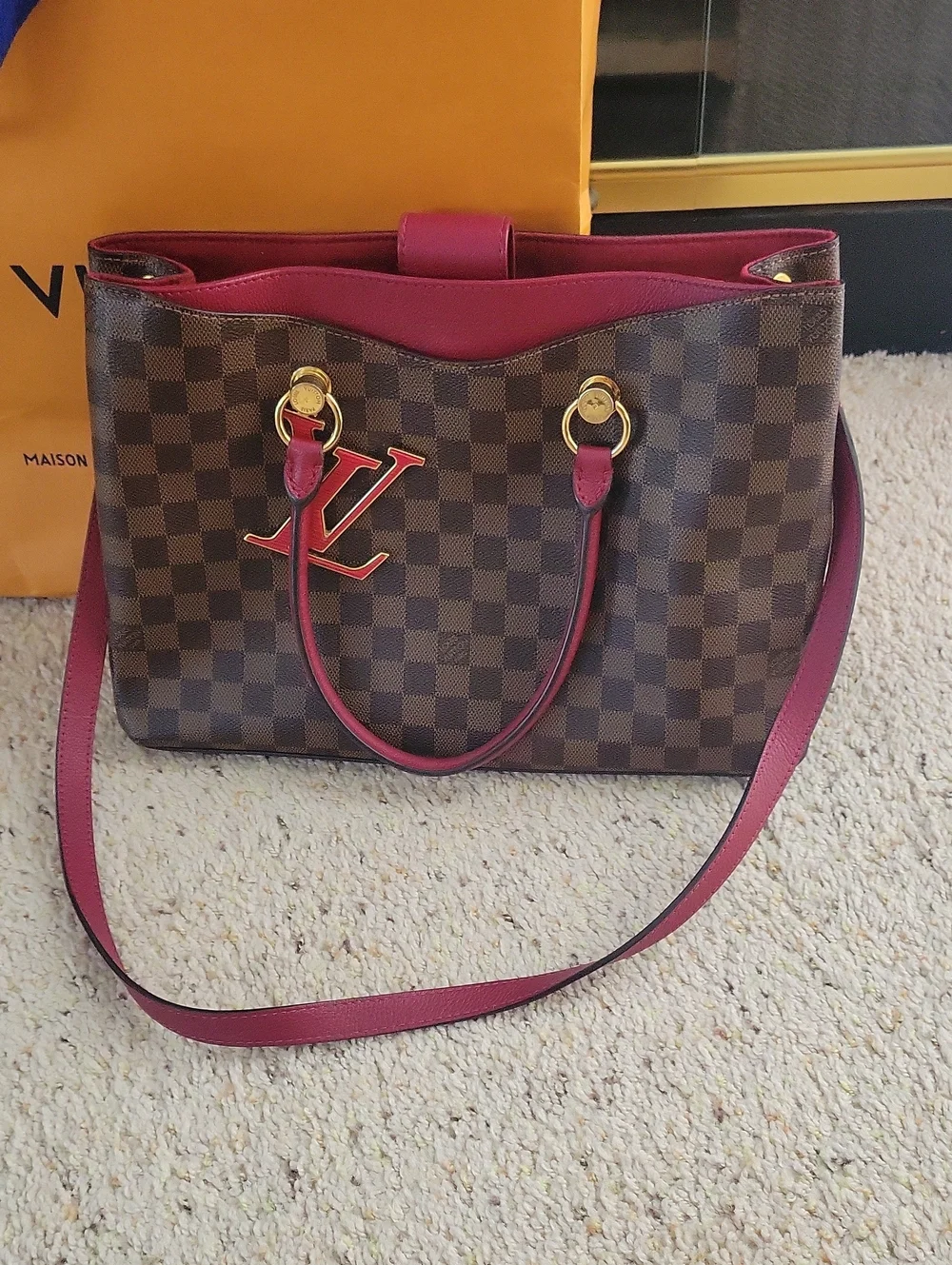Louis Vuitton Damier Ebene LV Riverside Lie De Vin
